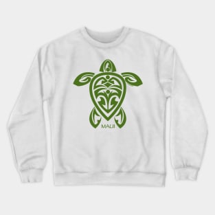 Green Tribal Turtle / Maui Crewneck Sweatshirt